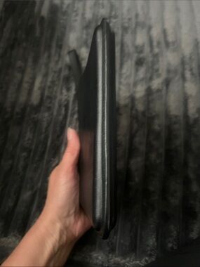 Luana Black Leather Wristlet Wallet with Gold Hardware